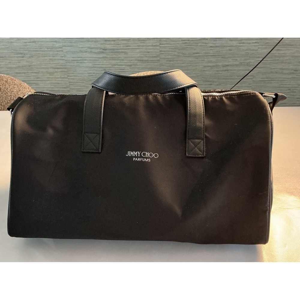 Jimmy Choo Parfums Black Weekender Duffel Carry On Travel Bag Satchel Shoulder